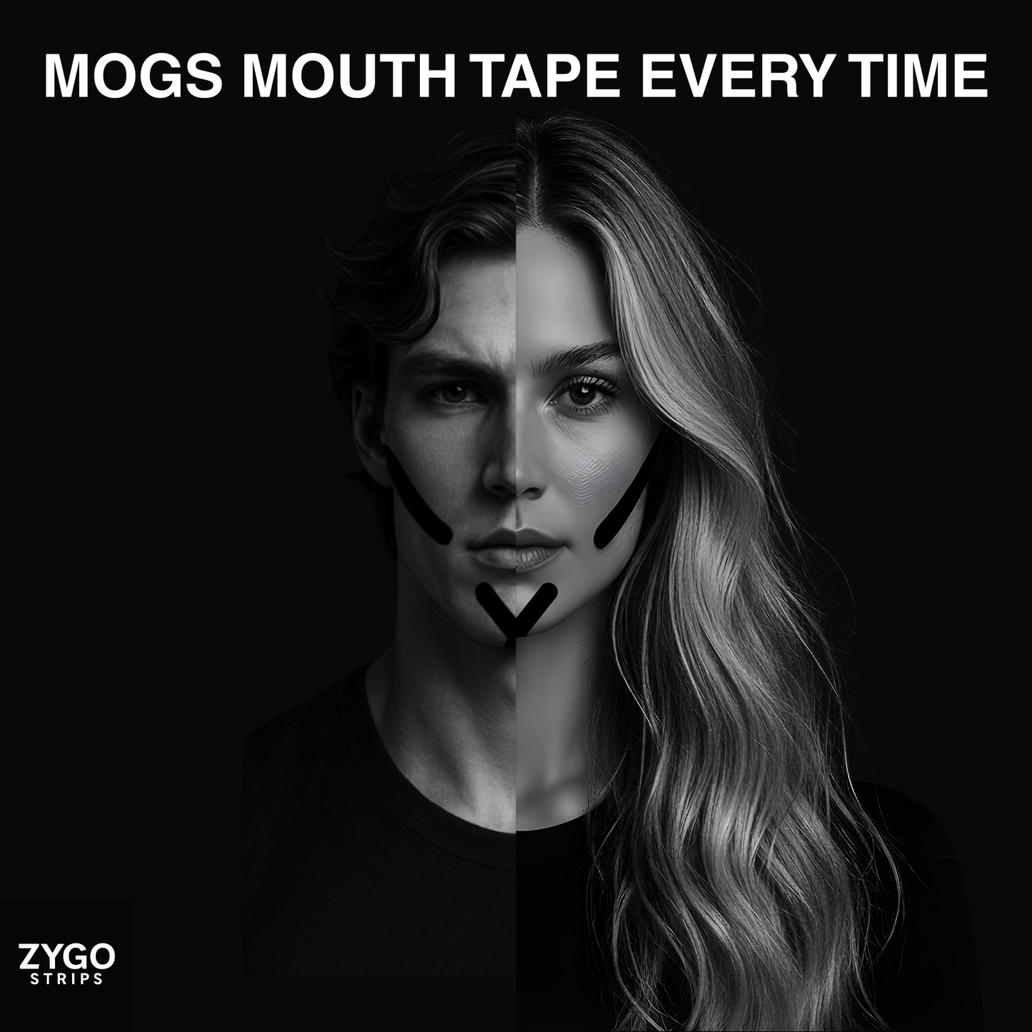 Zygo Strips – Face Tape | Jawline Tape | Mewing Tape | Mouth Tape Alternative for Nose Breathing & Facial Posture